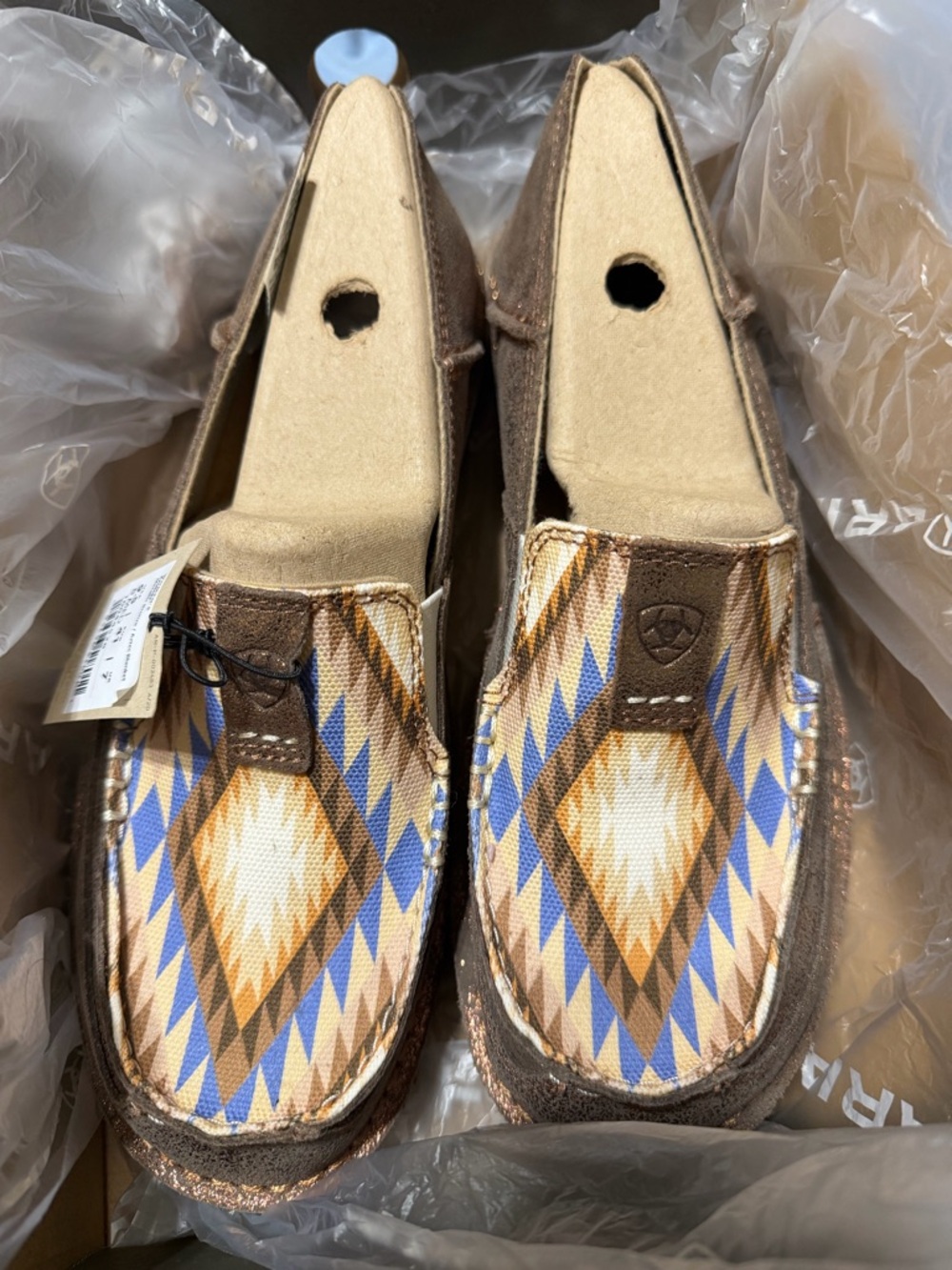 Ariat cruisers outhwestern Pattern Slip-On Loafers - Blue, Brown, Cream